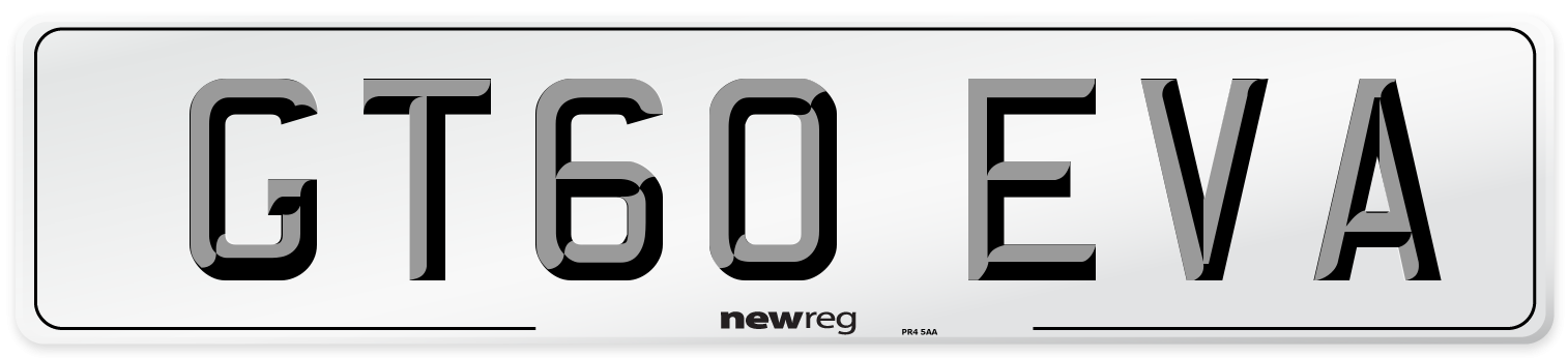 GT60 EVA Number Plate from New Reg